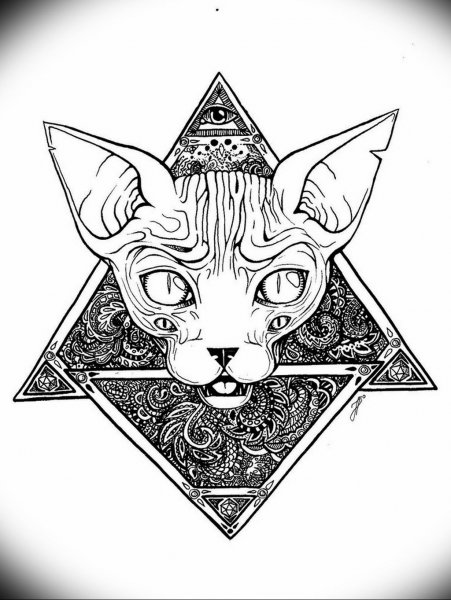 Египетский сфинкс кошка тату