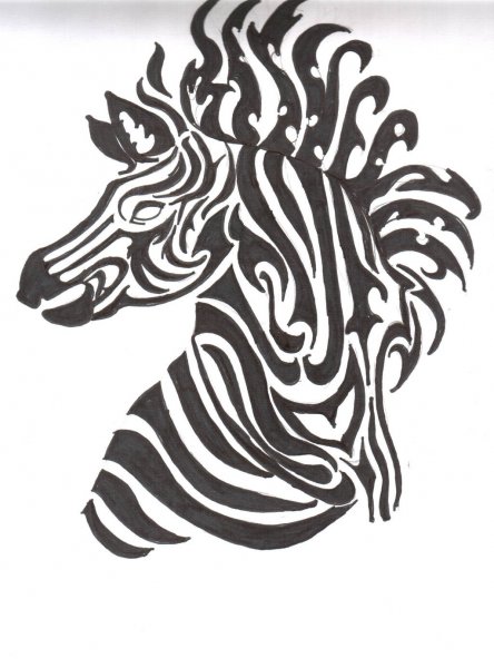 Тату полоски зебры