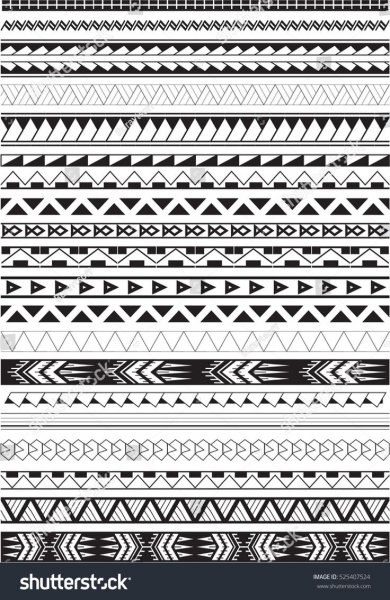 Орнамент Маори в полосе