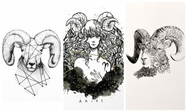 Тату Овен для девушек эскизы