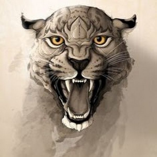 Звериный оскал тату