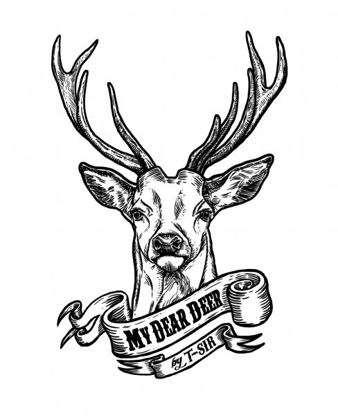 Олень тату вектор