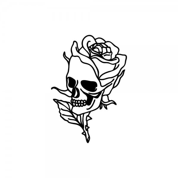 Тату череп маленький эскиз