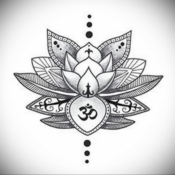 Лотос Мандала и ом эскиз