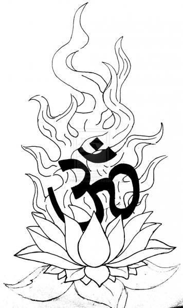 Тату ом с лотосом