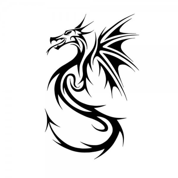 Тату дракон эскиз легкий