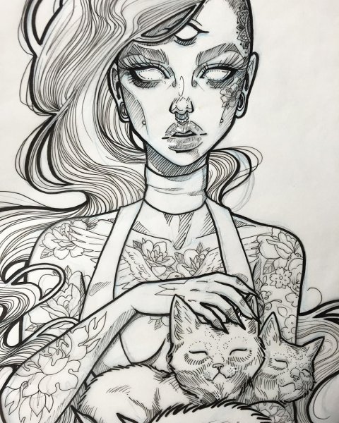 Арты в стиле набросков