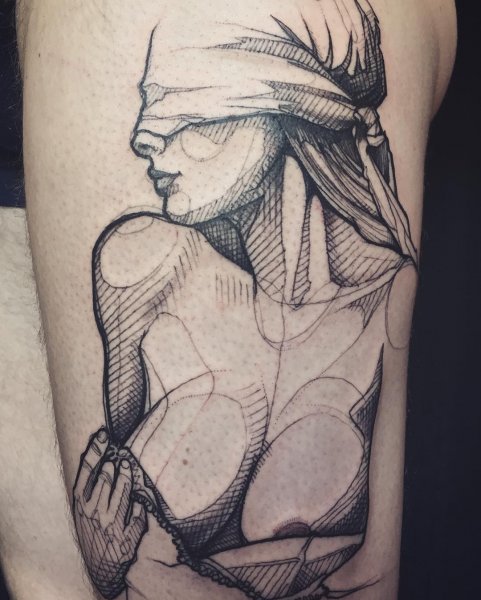 Тату в виде наброска