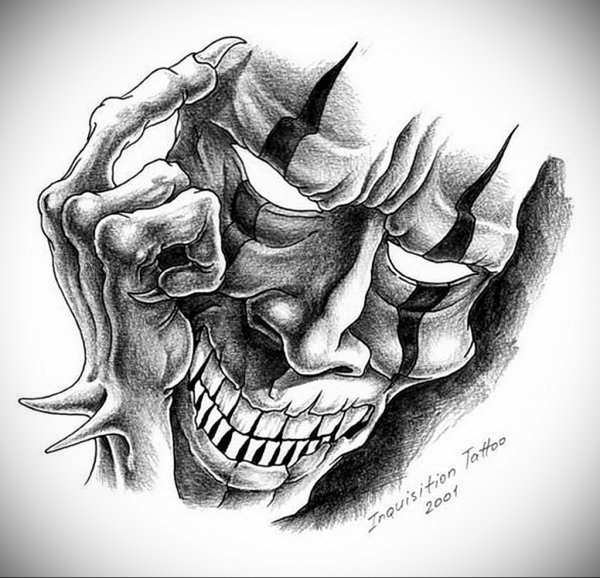 Тату злая маска