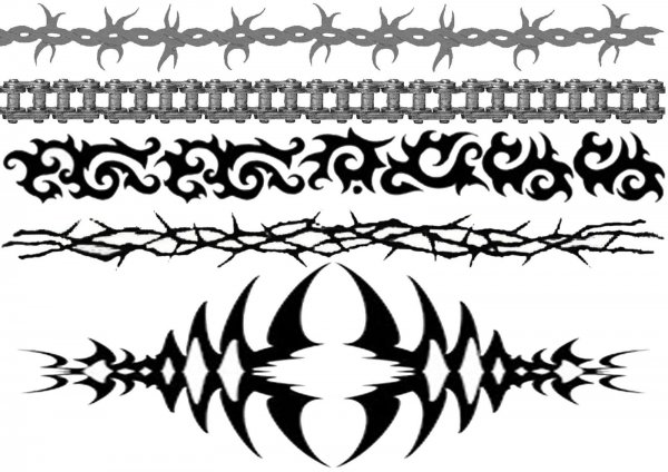 Трайбл тату браслет на руке