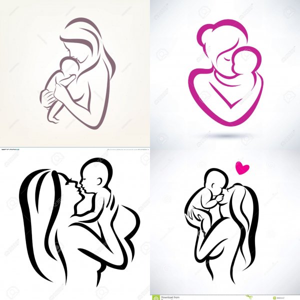 Тату мама и ребенок эскизы