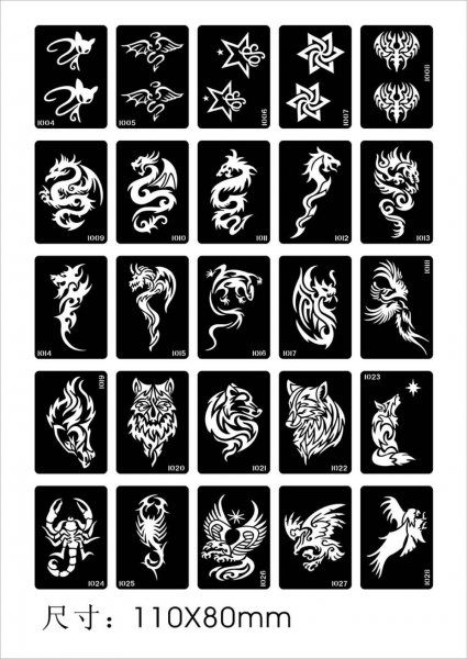 Трафареты для тату хной