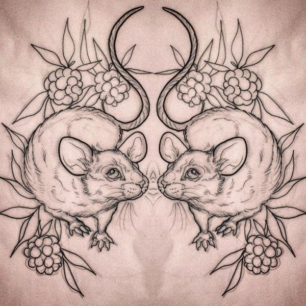 Мышь Наброски тату