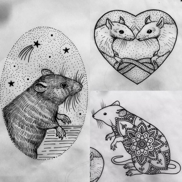 Крыса Татуировка эскиз