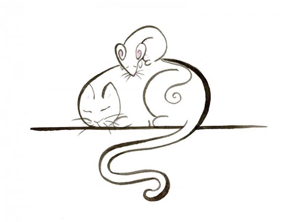 Мышка силуэт рисунок