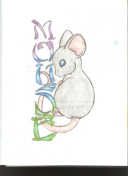 Тату мышки контур