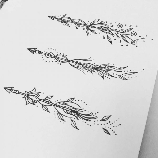 Эскиз тату ветка