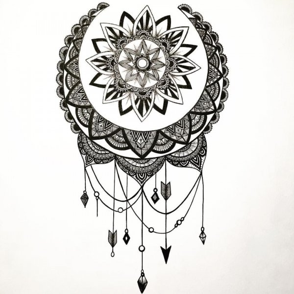 Тату Ловец снов Орнаментал