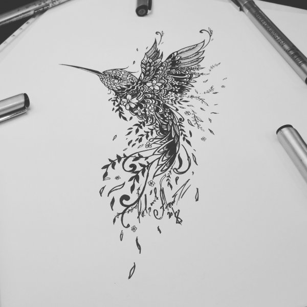 Тату Колибри эскизы