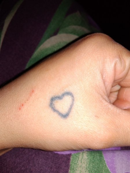 Партак сердечко на руке