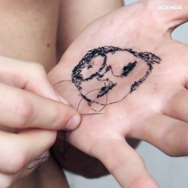 Вышивание нитками на коже