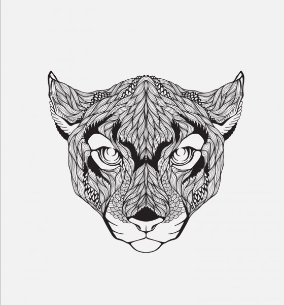Морда пантеры эскиз