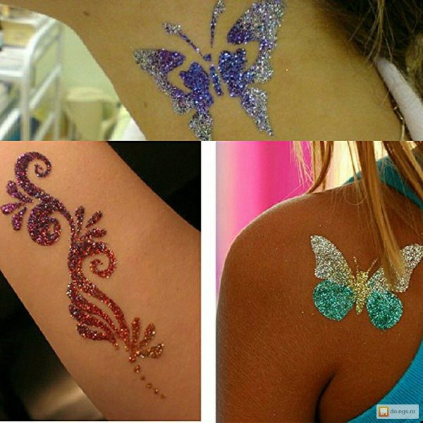 Био тату блестками