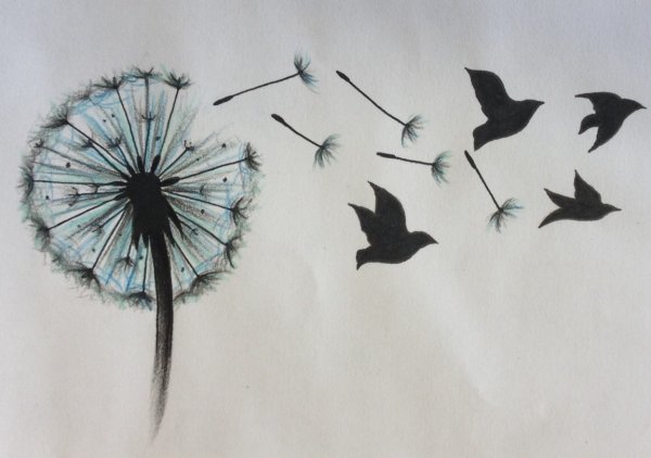 Одуванчик тату эскизы