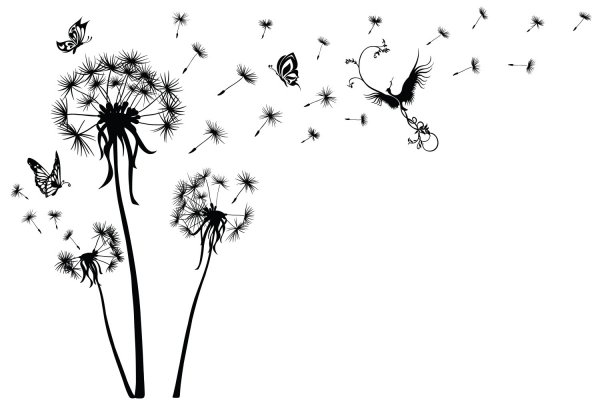 Одуванчики рисунок на стене