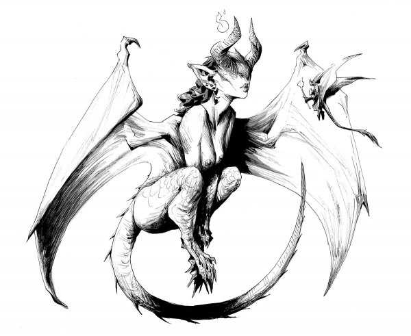 Адимирон демон тату эскиз