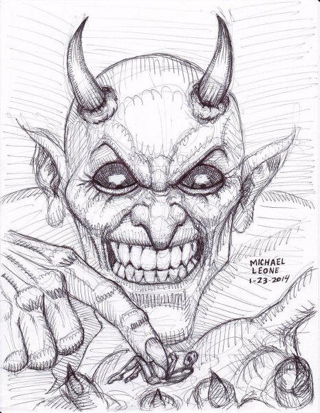 Демон тату эскиз