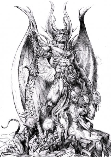 Демон тату эскиз