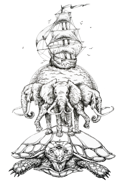 Тату черепаха Терри Пратчетт