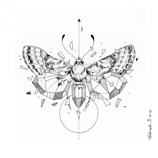 Геометрические тату насекомые
