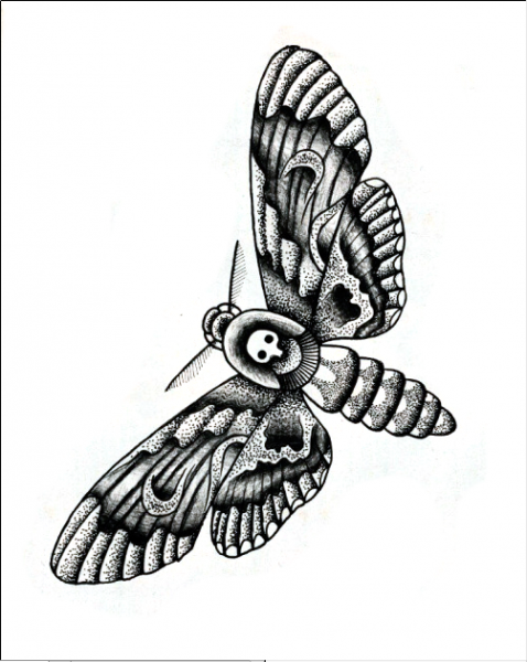 Бражник тату эскиз