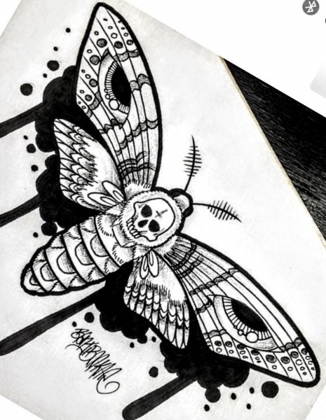 Мотылек эскиз тату