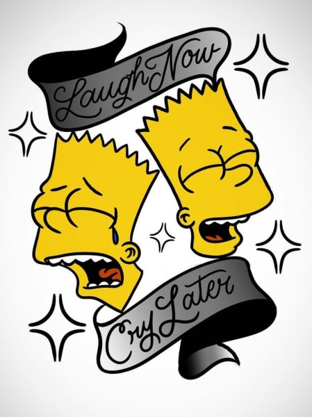 Барт симпсон тату чб