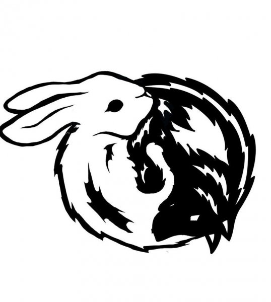 Тату кролик чб