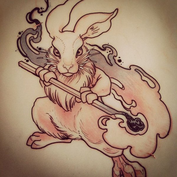 Японский кролик тату