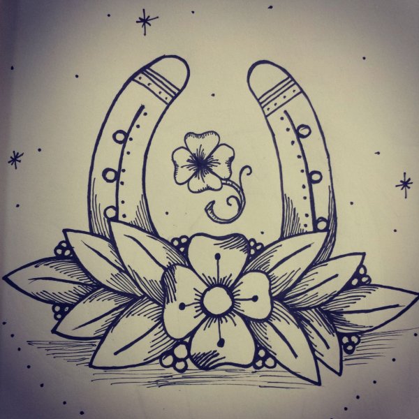 Татуировка подкова эскизы