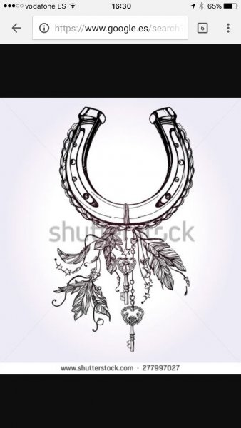 Подкова с клевером эскиз