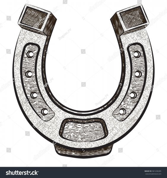 Подкова на удачу вектор