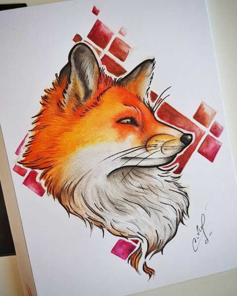 Хитрая лиса эскиз