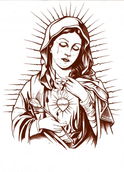 Tattoo Chicano Дева Мария