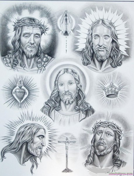 Эскизы тату Иисуса Христа