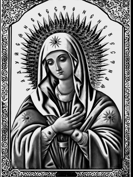 Икона Богоматери рисунок