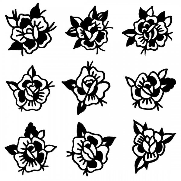 Эскиз тату маленькие цветочки