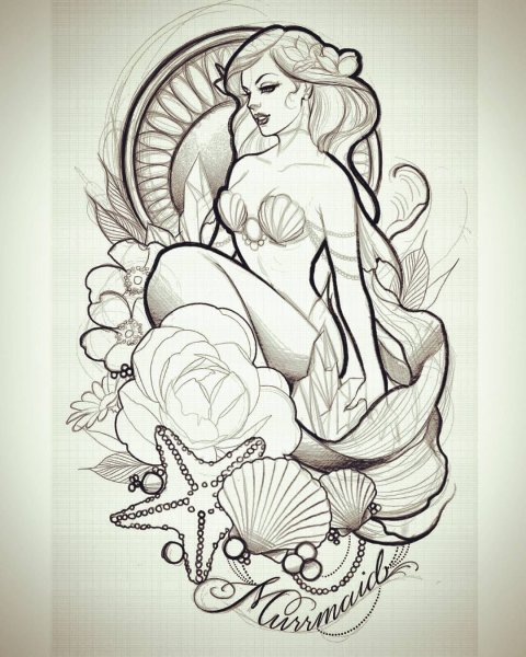 Русалка эскиз
