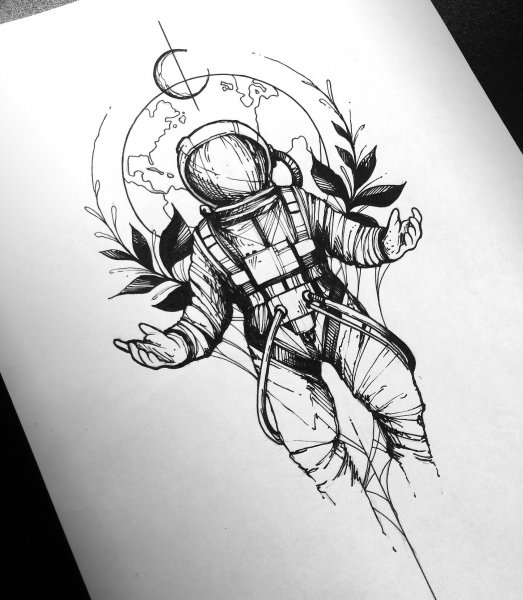 Космонавт набросок
