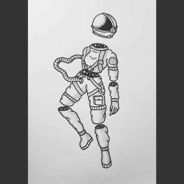 Тату космонавт эскизы